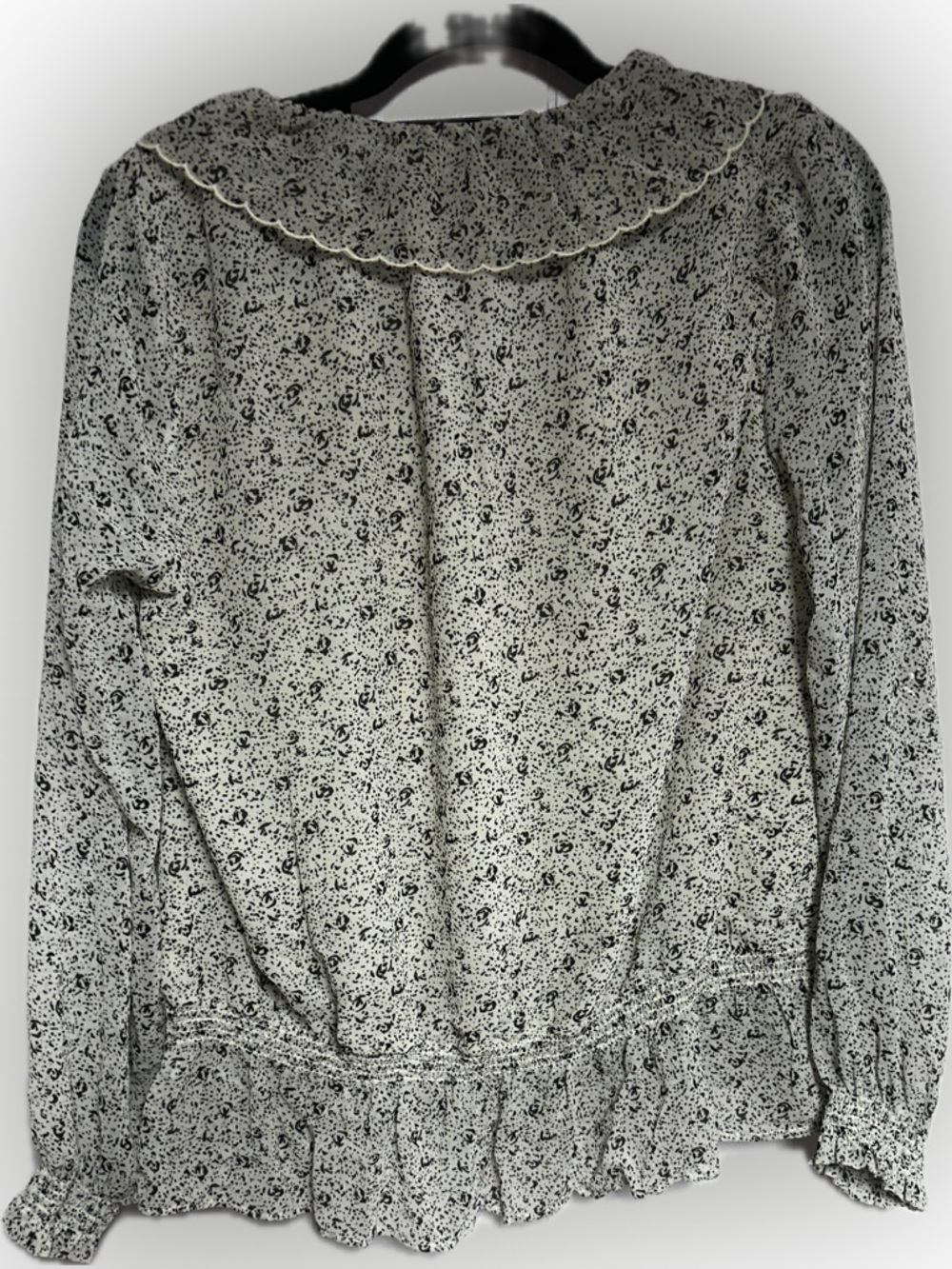 Universal Thread Cream Floral Tie-Front Ruffle Blouse - Picture 5 of 5